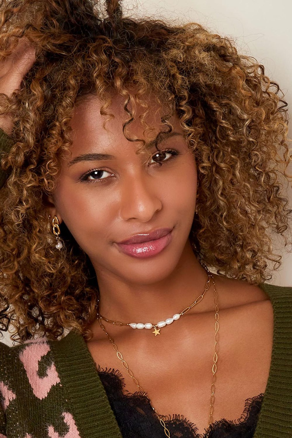 Necklace pearls with a star Silver Color Stainless Steel h5Picture2